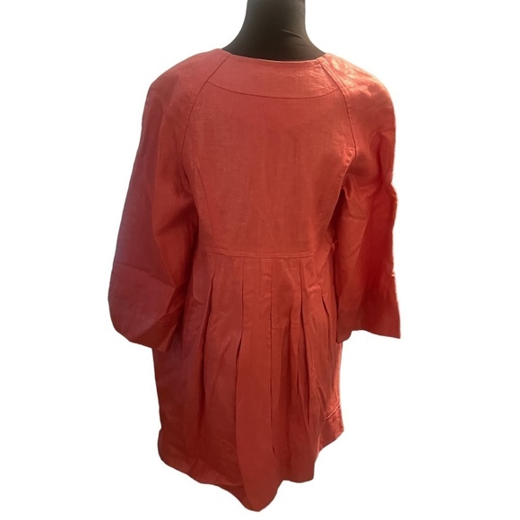 NWOT Live a little pink‎ Women's Pink 3/4-Sleeve Linen Long Blazer Jacket Medium - Picture 3 of 10